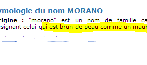 Connaissez-vous l'étymologie du nom "#Morano" ?