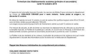 TEMPÊTE TROPICALE #GONZALO: LA #GUADELOUPE PLACÉE EN VIGILANCE ORANGE