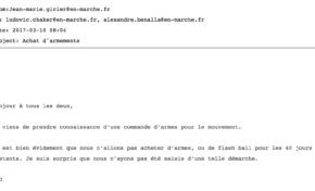 Quand Benalla voulait commander des armes pour En marche (copie de l'email)