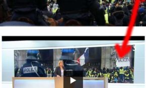 France 3 censure une pancarte anti-macron dans son JT.