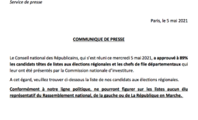 Communiqué de presse du Bureau Politique de LES RÉPUBLICAINS de Martinique