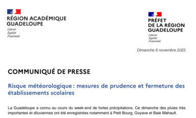 Vigilance Orange en Guadeloupe : établissements scolaires fermés et appel à la prudence