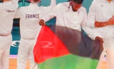 L'image du jour 10/08/24 - Paris 2024 - Mathias Lessort - Martinique - Drapeau Rouge Vert Noir