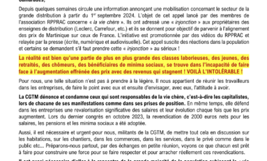 Vie chère en Martinique ...le syndicat CGTM rentre dans le Cock Pitt du RPPRAC