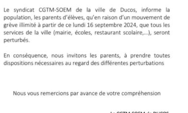 Mouvement de grève à la mairie de Ducos en Martinique