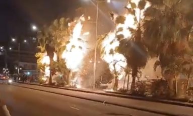 Chaude nuit sur le boulevard général de Gaulle à Fort-de-France en Martinique